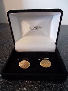 【送料無料】メンズアクセサリ―　ゴールドカフリンクスwm widdop 375 oval gold cufflinks
