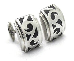 【貨物輸送無料】メンズ付属物― ヒルカットアウトステップドームカフスボタンlois hill  cutout 2 step dome cufflinks