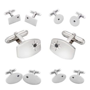 【貨物輸送無料】メンズ佩び物― スターリングシルバーカフリンクスラウンドシルバーメンズカフリンクスsterling silver cufflinks 925 round oblong square silver 925 mens cufflinks