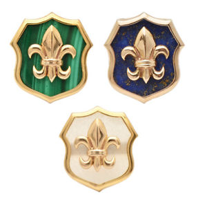 【貨物輸送無料】メンズ佩び物― カフスボタンメンズジュエリーgold plated 925 sterling silver gemstone fleur de lis cufflinks mens jewelry
