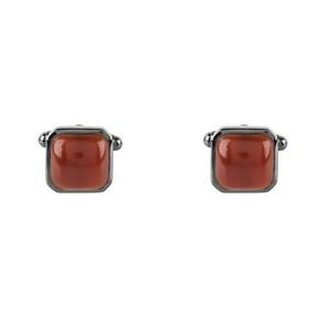 【貨物輸送無料】メンズ付属物― メンズスターリングシルバースクエアカネオレンジlatelita mens 925 sterling silver square gemstone cufflink carnelian orange