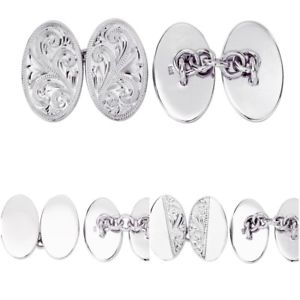 【貨物輸送無料】メンズ佩び物― チェーンカフスボタンダブルオーバルチェーンリンクカフリンクスsterling silver wedding chain cufflinks 925 double oval chain link cufflinks