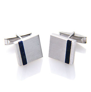 【貨物輸送無料】メンズ添え物― スターリングシルバーラピスラズリサテンメンズ925 sterling silver lapis lazuli satin finish square gemstone cufflink mens gift