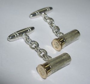 【送料無料】メンズアクセサリ―　カートリッジバーカフリンクスベストセラーhallmarked sterling silver bullet cartridge shooting t bar cufflinks uk seller