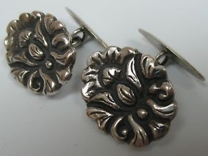 【送料無料】メンズアクセサリ―　アールヌーボーカフスボタンhandmade very nice art nouveau cufflinks made of 800 silver