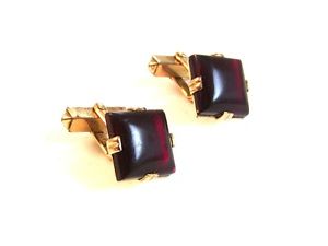 【貨物輸送無料】メンズ付属物― ビンテージｋゴールドトーンカフスボタンスワンクvintage 140 10k rgp gold tone amp; red cufflinks signed swank