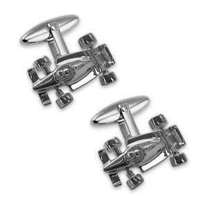 【貨物輸送無料】メンズ付属物― スターリングシルバーレーシングカーカフリンクス  sterling silver  racing car cufflinks  boxed