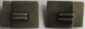 【貨物輸送無料】メンズ付属物― ビンテージスターリングシルバーモダニストリンクチェーンカフリンクスsigned eb vintage sterling silver modernist link chain cufflinks