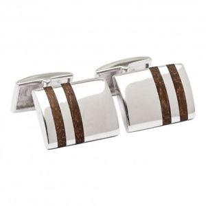 【送料無料】メンズアクセサリ―　シルバーカフリンクスfredbennett 925 silver and wood cufflinks
