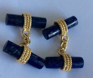 【貨物輸送無料】メンズ付属物― ラピスラズリカフリンクスlapis lazuli  gilt cuff links