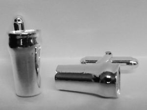 【貨物輸送無料】メンズ付属物― スターリングシルバーパイントグラスカフスボタン925 sterling silver pint glass cufflinks made インチ england