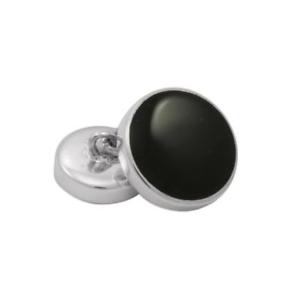 【貨物輸送無料】メンズ添え物― スターリングシルバーオニキスラウンドチェーンカフリンクス925 sterling silver onyx doublesided round chain cufflinks