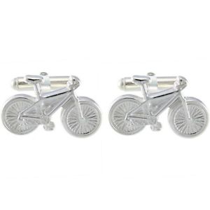 【貨物輸送無料】メンズ佩び物― スターリングシルバーバイクカフスボタンメンズサイクリングsterling silver bicycle bike cufflinks  mens cycling gift