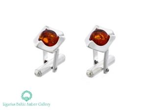 【貨物輸送無料】メンズ付属物― バルトスターリングシルバーカフスボタンnatural baltic amber sterling silver 925 cufflinks hand engraving
