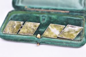 【貨物輸送無料】メンズ佩び物― ビンテージスターリングシルバーアールデコインサートカフリンクスvintage sterling silver cufflinks with an art deco serpentine inserts g199