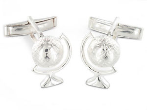 【貨物輸送無料】メンズ佩び物― カフリンクbrooke cuff links globe silver