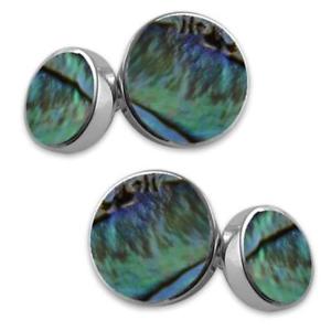 【貨物輸送無料】メンズ付属物― スターリングシルバーオイスターシェルラウンドカフリンクス925 sterling silver oyster shell round cufflinks