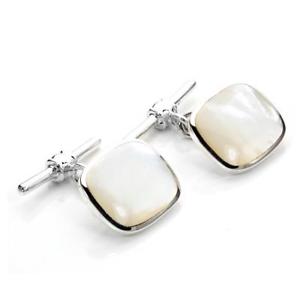 【貨物輸送無料】メンズ付属物― スターリングシルバーパールトグルカフリンクス925 sterling silver oblong mother of pearl toggle cufflinks