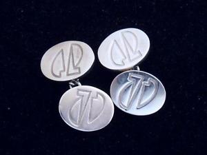 【貨物輸送無料】メンズ佩び物― メンズロンドンソリッドシルバーデザインカフリンクスリンクグラムmens  links of london solid silver oval abastract design cufflinks  225 grams