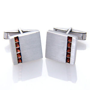 【貨物輸送無料】メンズ佩び物― スターリングシルバースクエアガーネットカフスボタンメンズ925 sterling silver square genuine red garnet gemstone cufflinks mens gifts