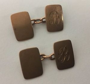 【送料無料】メンズアクセサリ―　ソリッドローズゴールドチェーンリンクカフリンクlovely gents 9ct solid rose gold hallmarked chain link cuff links jc 57g ‘b’