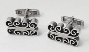 【貨物輸送無料】メンズ添え物― ビンテージメキシコカフスボタンプラタスコモダニストvintage mexican sterling silver cufflinks arte en plata taxco modernist