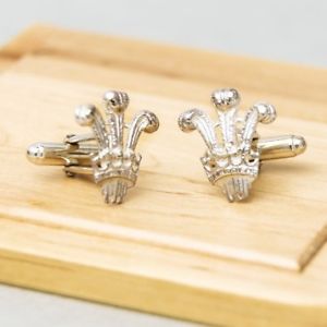 【貨物輸送無料】メンズ佩び物― ウェールズカフリンクススターリングシルバープリンスprince of wales feathers cufflinks sterling silver