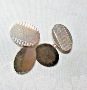 【貨物輸送無料】メンズ佩び物― アンティークゴールドシルバーカフスボタンエンジンオンズチェーンリンクantique 9コンピュータ断層撮影法 gold on silver cufflinks engine turned payton pepper ltd chain link