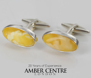 【貨物輸送無料】メンズ佩び物― イタリアクラシックシルバーカフスボタンドイツバルト￥italian made classic 925 silver cufflinks german baltic amber cf009y rrp125