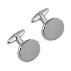 【送料無料】メンズアクセサリ―　スターリングシルバーカフリンクス sterling silver plain oval cufflinks boxed
