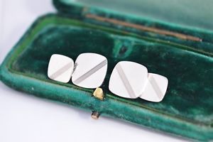 【送料無料】メンズアクセサリ―　ビンテージスターリングシルバーアールデコエンジンオンデザインカフリンクスvintage sterling silver cufflinks with an art deco engine turned design b413 16,775円
