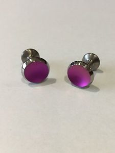 【送料無料】メンズアクセサリ―　キャンディピンクセンターチタンカフリンクスgents titanium cufflinks with candy pink coloured centre 19,866円