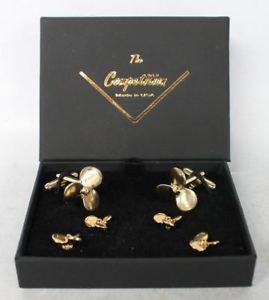 【貨物輸送無料】メンズ添え物― ボートプロペラタキシードカフスボタンスタッドボルトセット the competition gold plated boat propeller tuxedo cufflinks amp; studs set