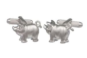 【送料無料】メンズアクセサリ―　シルバーオニキスアートボックスカフリンクスsilver coloured farm pig cufflinks in onyx art cufflink box
