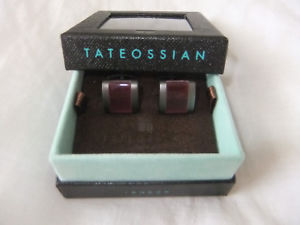 【送料無料】メンズアクセサリ―　メンズカフスボタンパープルファイバガラスlimited edition tateossian mens freeway cufflinks purple fibre optic glass