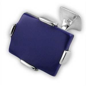 【送料無料】メンズアクセサリ―　ラピスカフリンクスsterling silver large lapis rectangular cufflinks