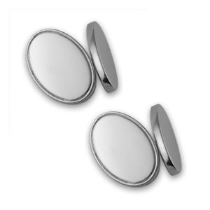 【貨物輸送無料】メンズ付属物― カフリンクスsterling silver doublesided oval cufflinks