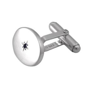【送料無料】メンズアクセサリ―　スターリングシルバーサファイアカフリンクス925 sterling silver sapphire cufflinks