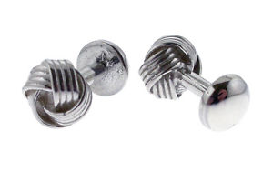 【送料無料】メンズアクセサリ―　ソリッドシルバークラシックノットカフスボタンカフリンクスsolid silver classic knot cufflinks cuff links
