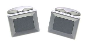 【送料無料】メンズアクセサリ―　スレートマットステンレススチールカフリンクスcuff links in stainless steel with slate matte