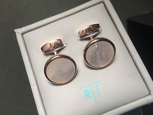 【貨物輸送無料】メンズ佩び物― パールロトンドギヨシェカフスボタンブランドtateossian mother of pearl rotondo guilloche cufflinks brand