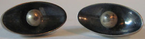 【貨物輸送無料】メンズ付属物― ヴィンテージメキシコカフリンクスvintage mexico sterling silver modernist cufflinks