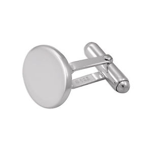 【貨物輸送無料】メンズ付属物― スターリングシルバーカフリンクスパーソナライズsterling silver plain oval cufflinks engravable personalise gents gift