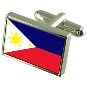 【送料無料】メンズアクセサリ―　フィリピンスターリングフラグカフスリンクphilippines sterling silver flag cufflinks