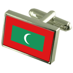 【送料無料】メンズアクセサリ―　モルディブスターリングフラグカフスリンクmaldives sterling silver flag cufflinks