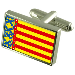 【送料無料】メンズアクセサリ―　バレンシアスターリングフラグカフスリンクvalencia sterling silver flag cufflinks