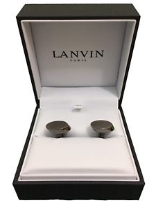 【送料無料】メンズアクセサリ―　ランヴァンパリカフスリンクrrp160シルバーlanvin paris oval cufflinks silvergrey rrp 160 brand