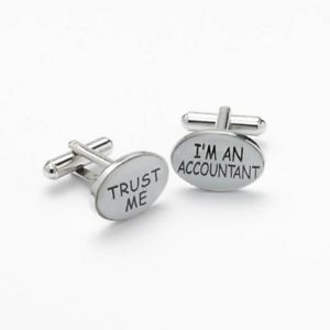 【送料無料】メンズアクセサリ―　カフスボタンサンタメンズaccountant trust me cufflinks secret santa wedding mens novelty gift