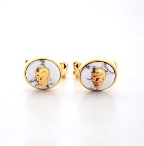 【送料無料】メンズアクセサリ―　アレキサンダーマックイーンゴールドスカルカフスボタンalexander mcqueen gold 3d skull amp; marble cufflinks perfect gift