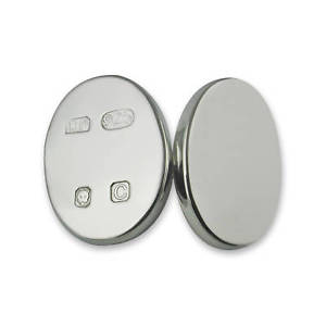 【送料無料】メンズアクセサリ&mdash;　カフリンクスheavy sterling silver hallmark oval cufflinks｜hokushin